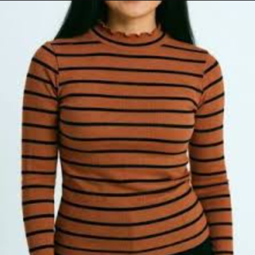 Loft Striped Long Sleeve Top XS